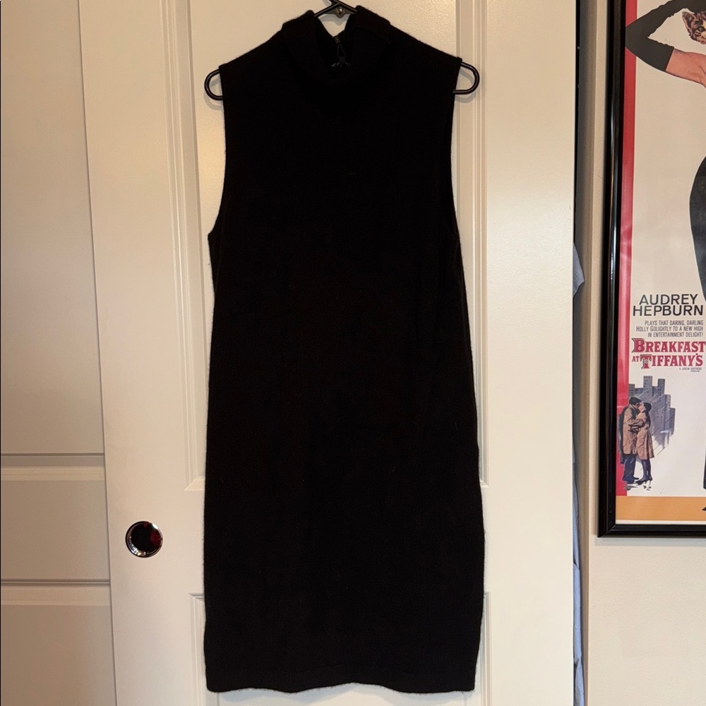 525 America black high neck dress cashmere blend new with tag